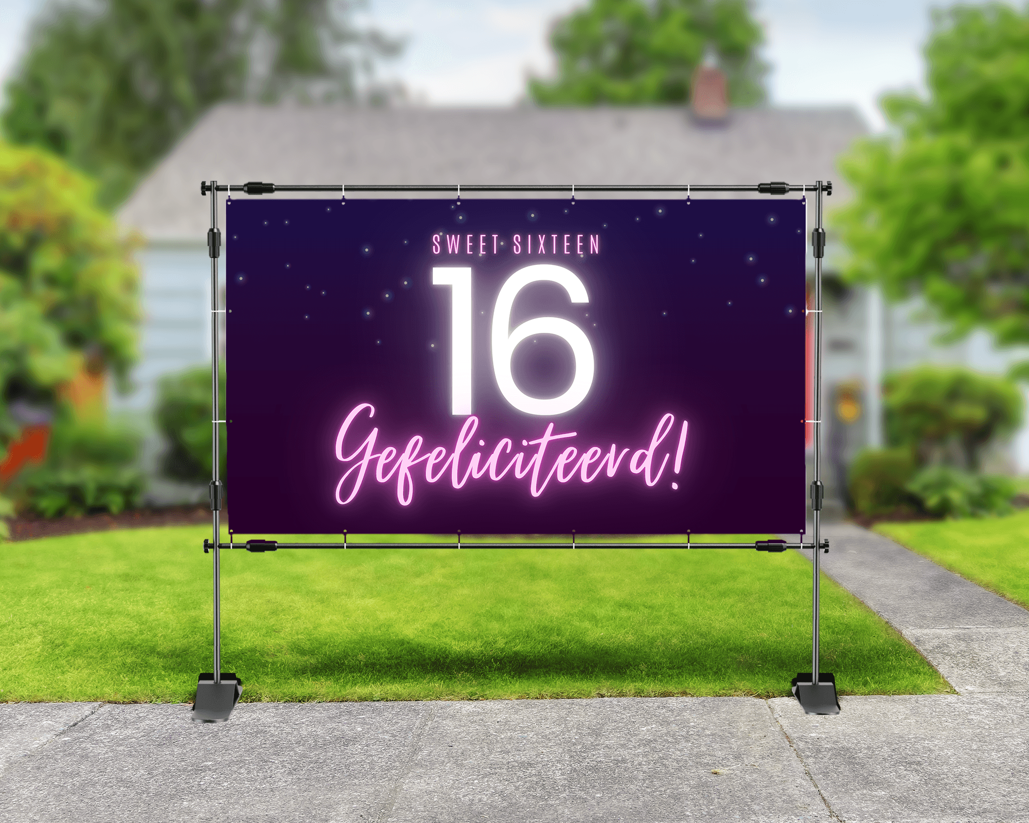 Spandoek 16 jaar met neon kleuren
