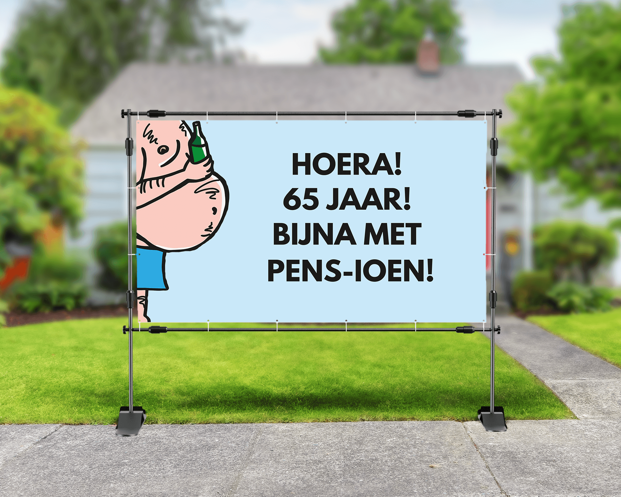Spandoek voor een 65 jarige die bijna met pensioen gaat!