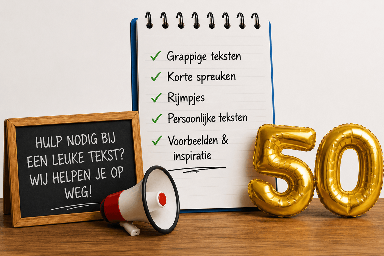 Spandoek Abraham die op de avond opgehangen is. Het spandoek is zwart met een gouden 50.