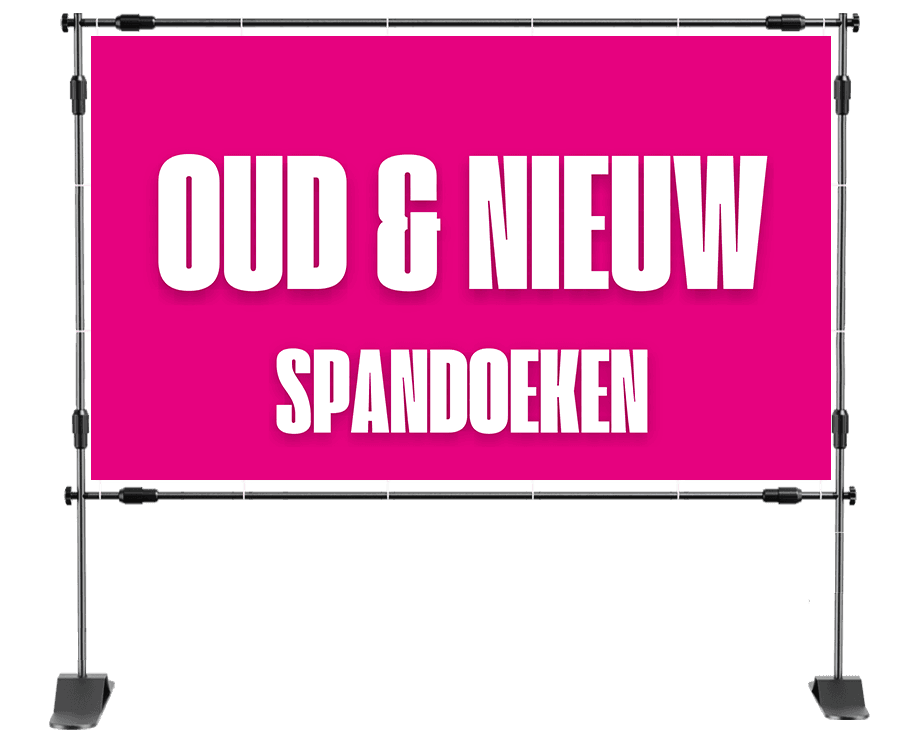 Spandoek oud & nieuw met donkere achtergrond, feestelijke lichtjes en sterren, en de tekst: “Fijne feestdagen en een gelukkig nieuw jaar”.