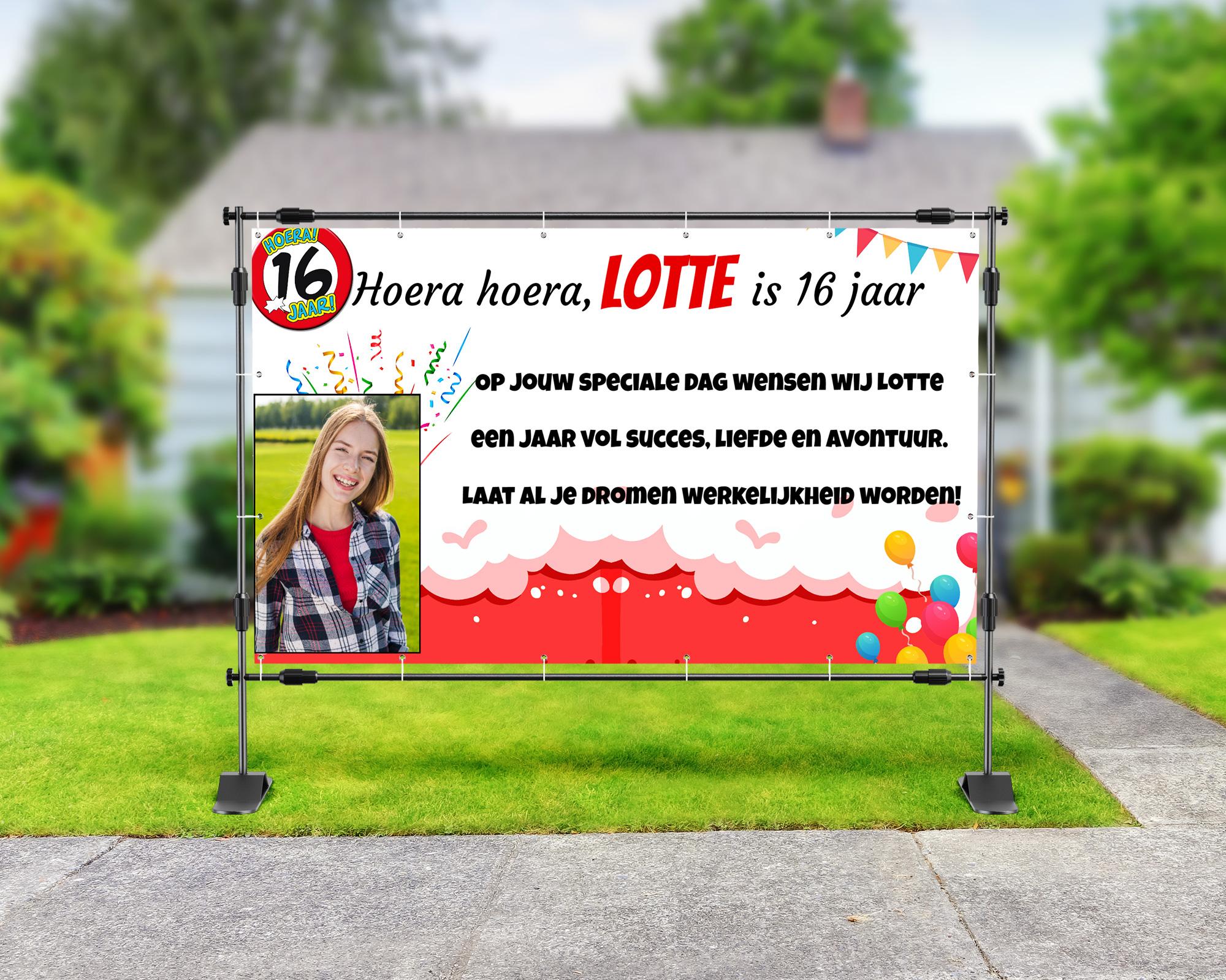 16 jaar spandoek - lotte