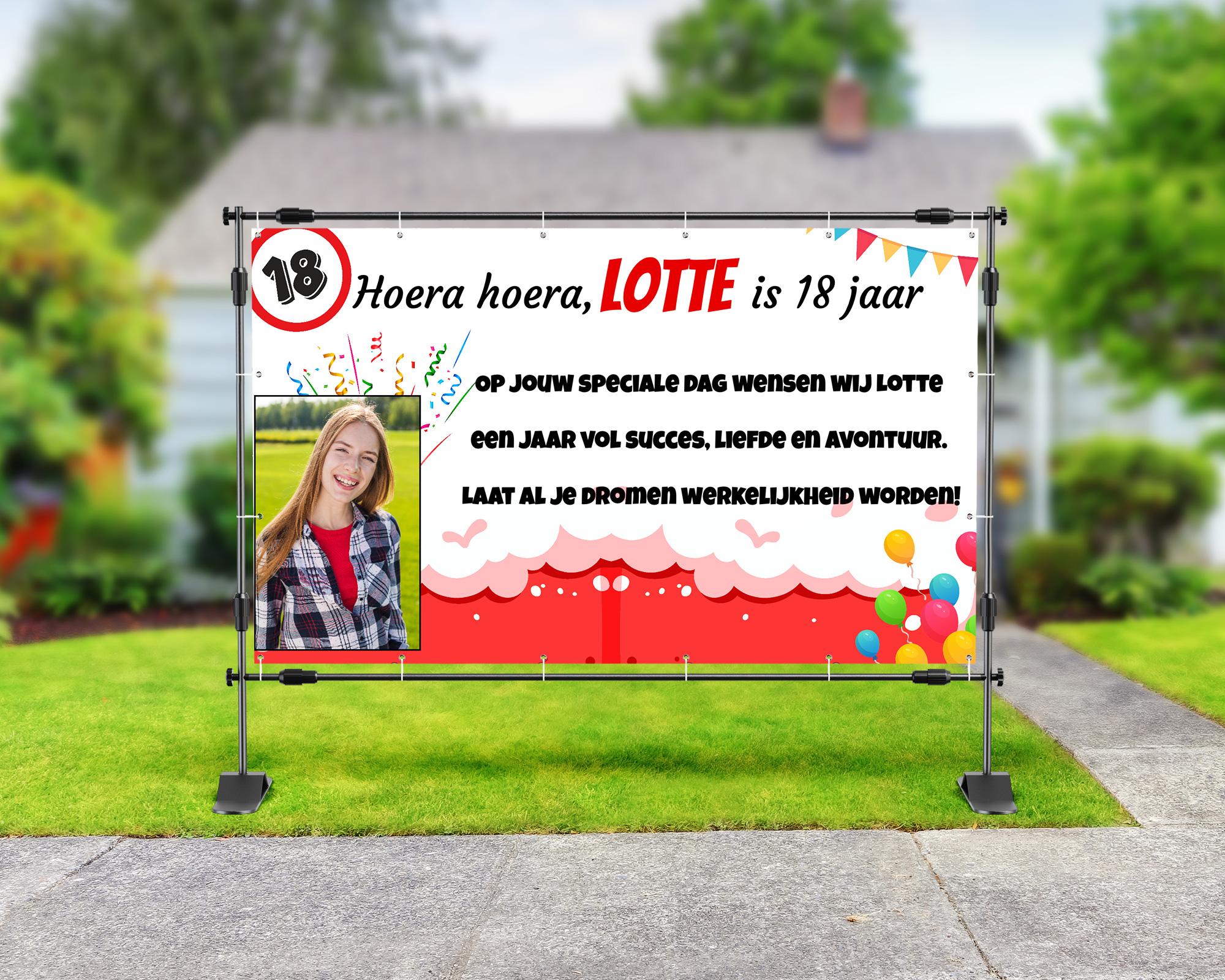 18 jaar spandoek - voorbeeld jeanine