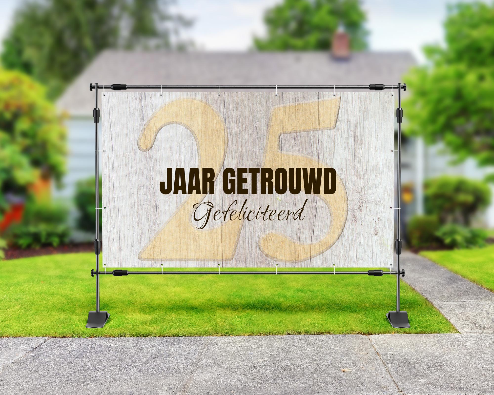 trouwen spandoek - 25 jaar getrouwd