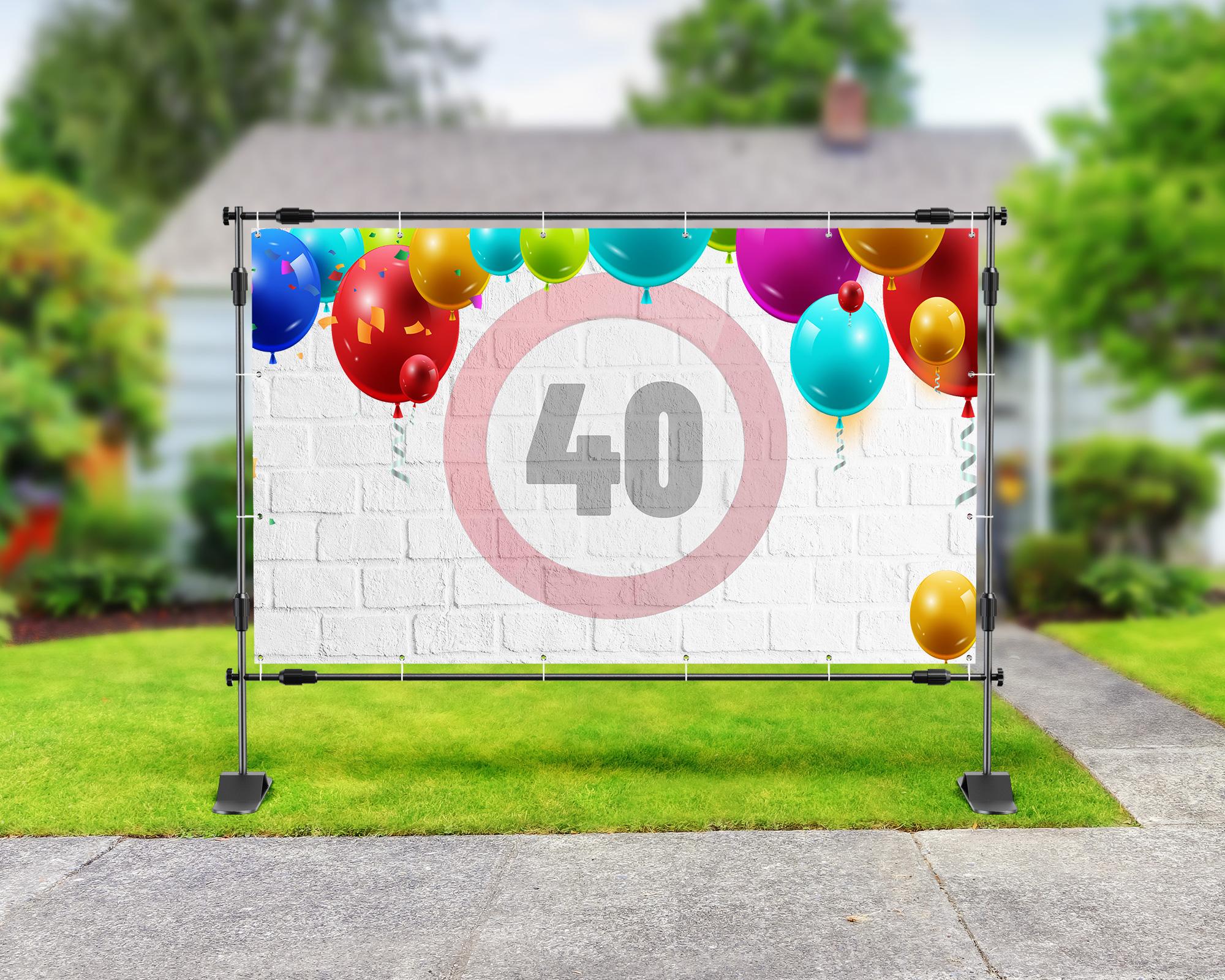 40 jaar spandoek met ballonnen