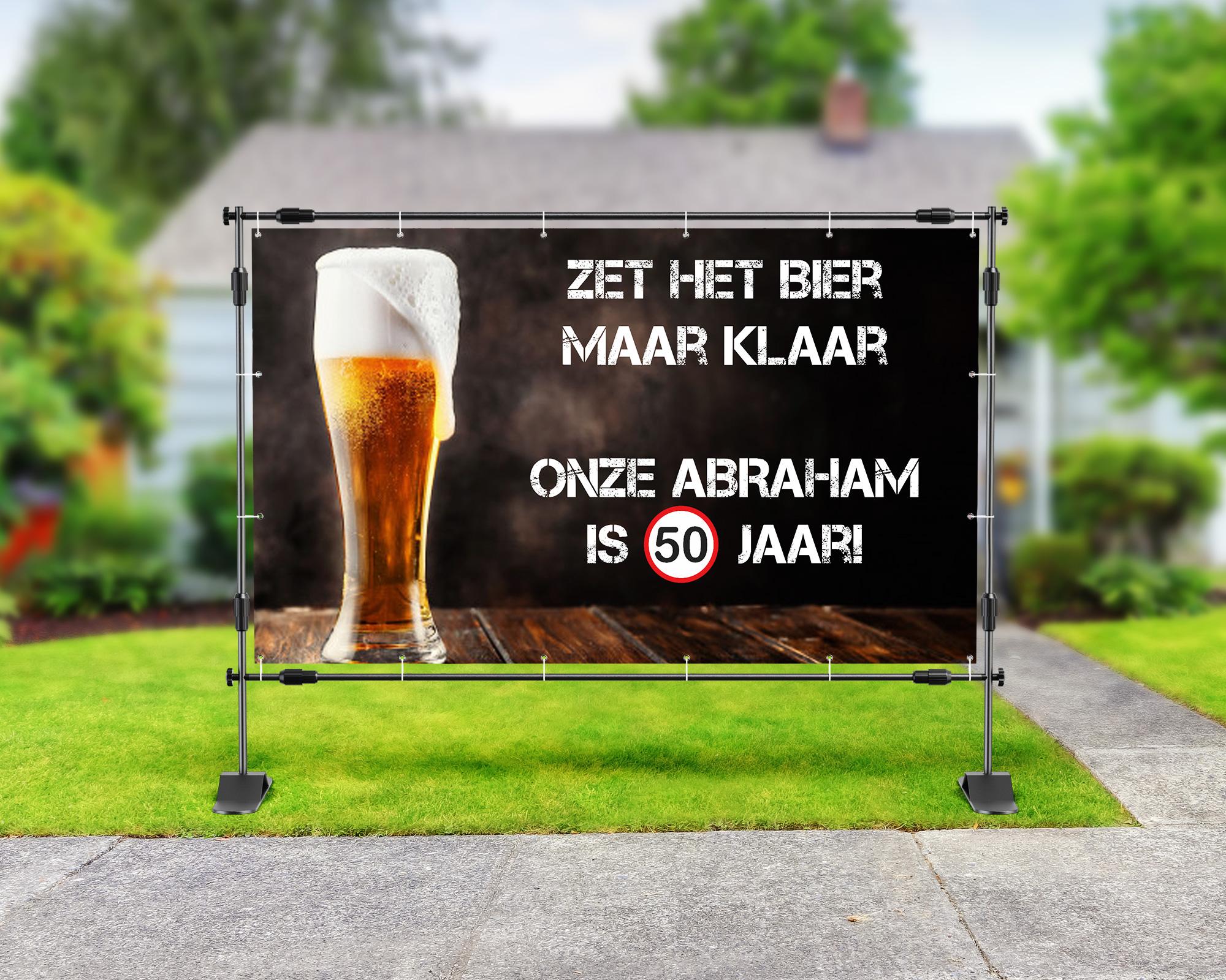 50 jaar spandoek met biertje