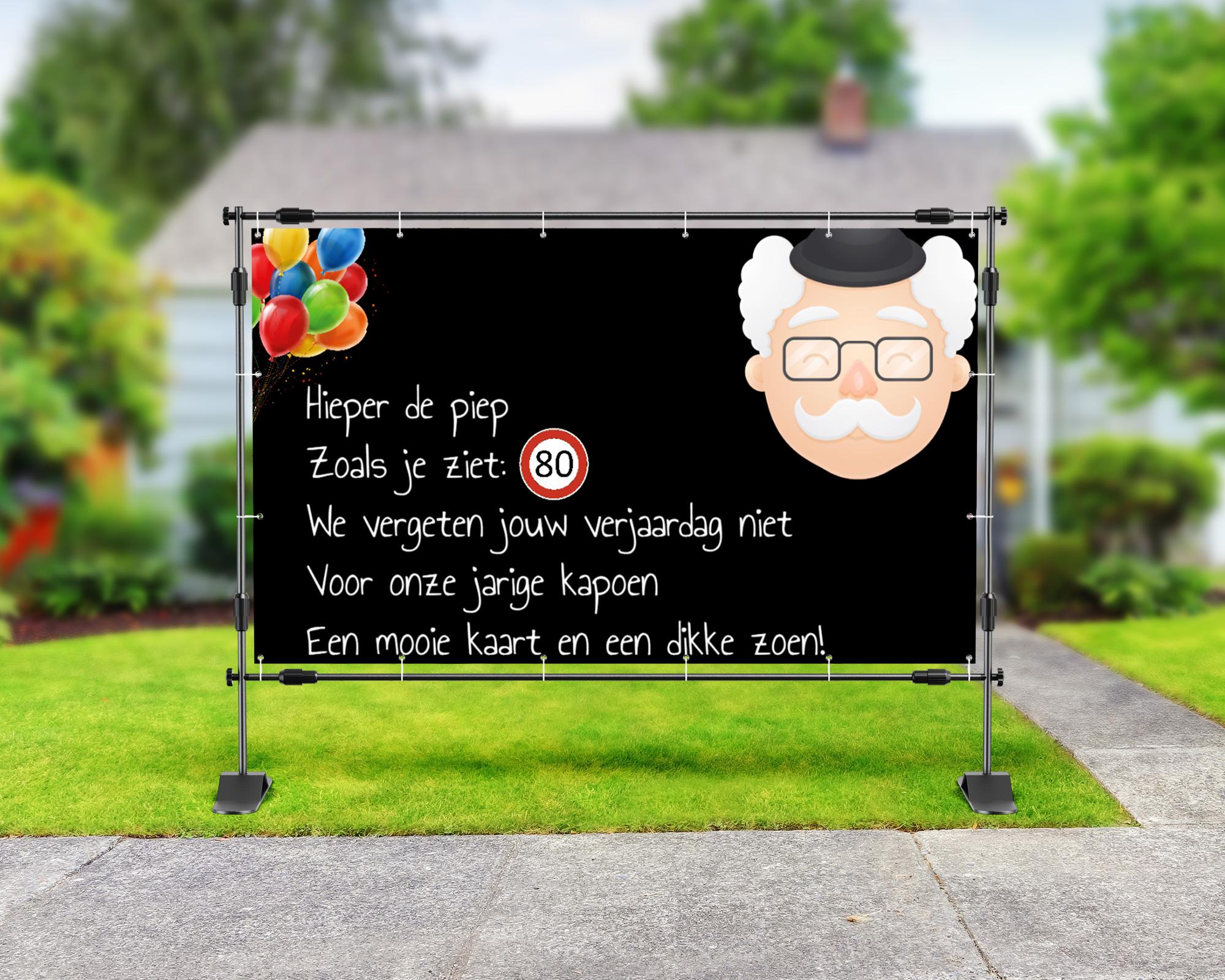 80 jaar spandoek met oude man