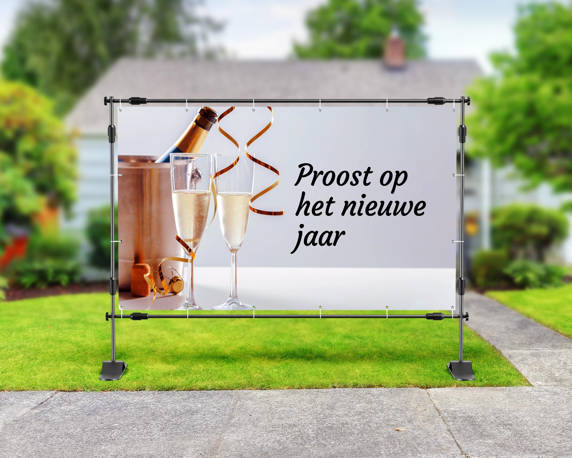 oud en nieuw spandoek - proost