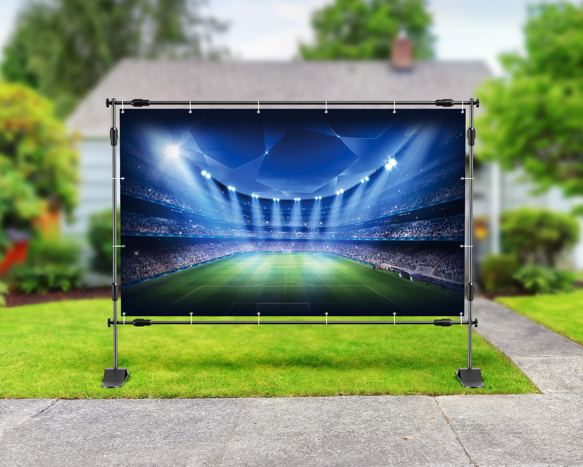 voetbal spandoek met champions league achtergrond