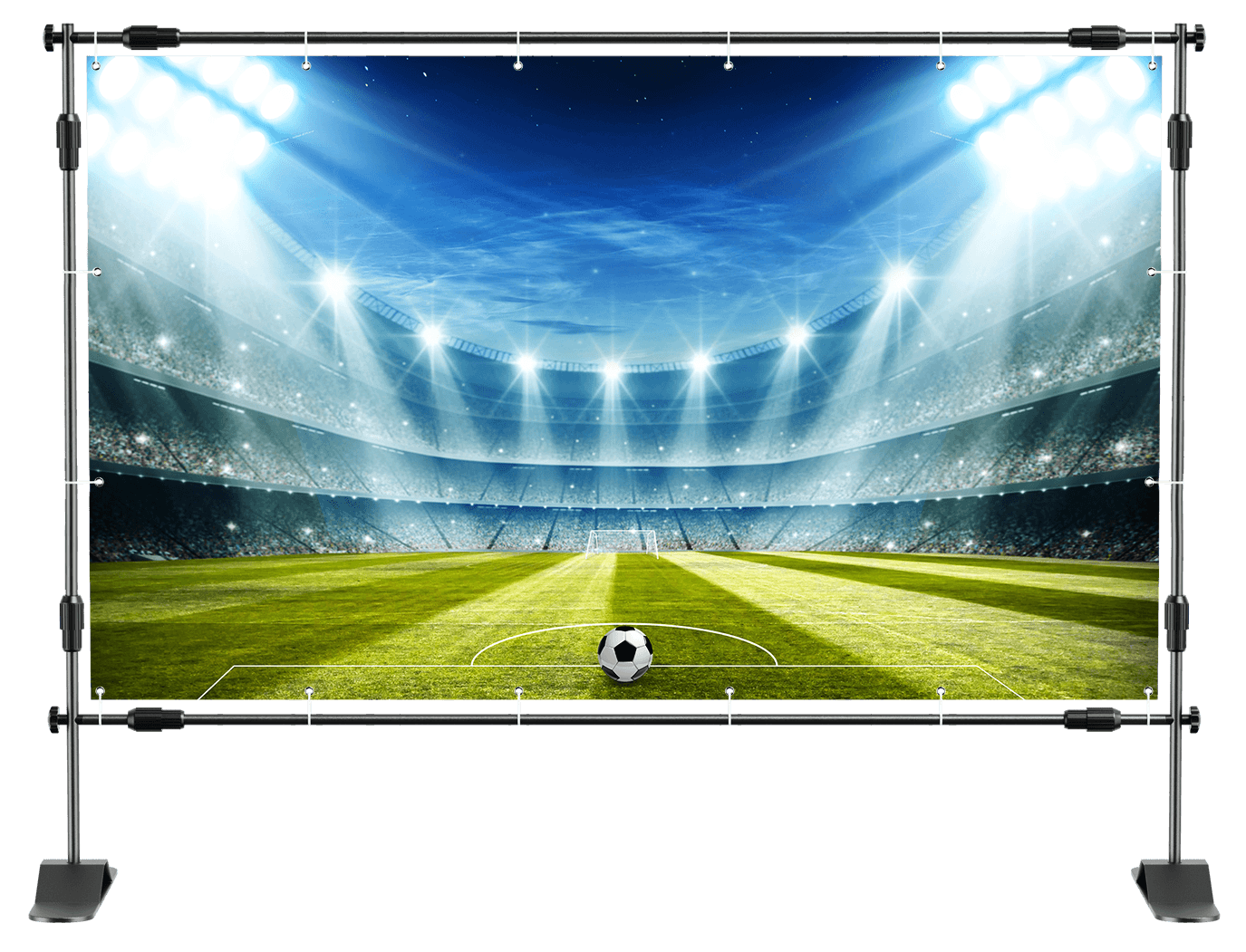 Spandoek voetbal – Indrukwekkend stadion in de spotlights