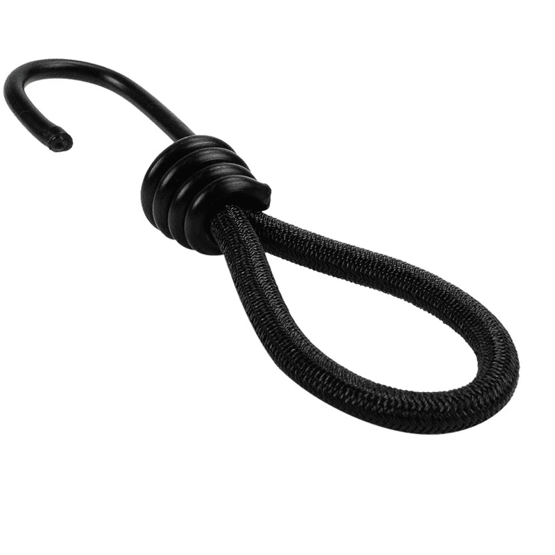 Elastische spanner met haak voor het ophangen of vastzetten van spandoeken.